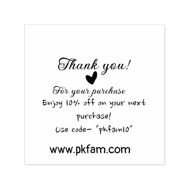 Thank you for purchase pink family business detail self-inking stamp (Design)