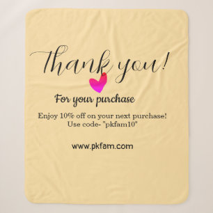 Thank you for purchase pink family business detail sherpa blanket