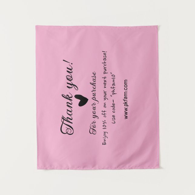 Thank you for purchase pink family business detail tapestry (Front)