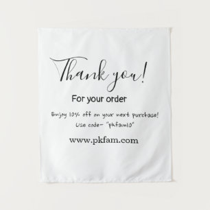 Thank you for purchase pink family business detail tapestry