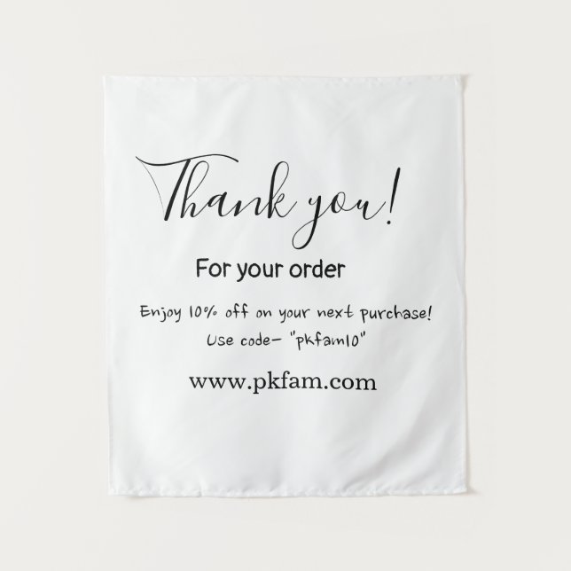 Thank you for purchase pink family business detail tapestry (Front)