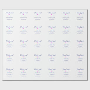 Thank you for purchase pink family business detail wrapping paper