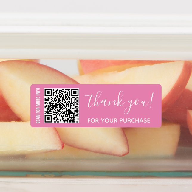 Thank You For Purchase Pink Personalised QR Code (Affixed)
