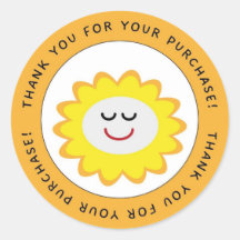 Thank You For Purchase Smile Flower Circle