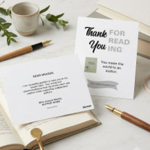 Thank You For Reading Card Author Book Promotion
