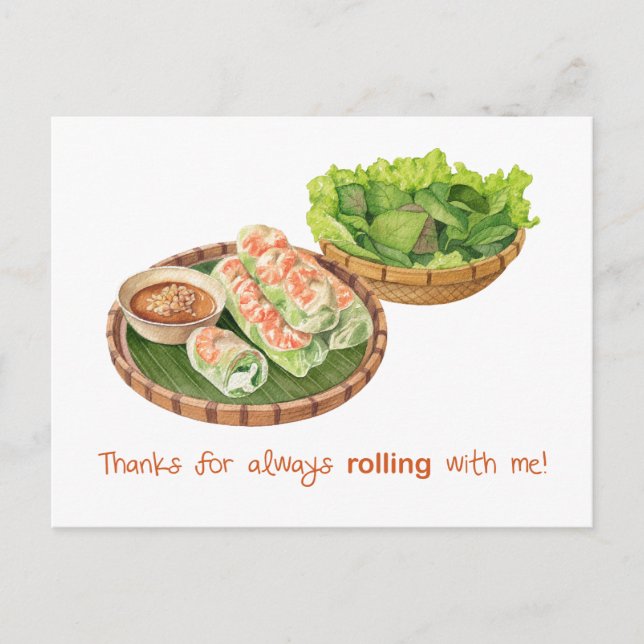 Thank you for rolling with me card (Front)