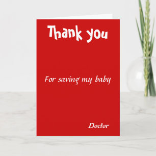 Thank you for saving my baby doctor card