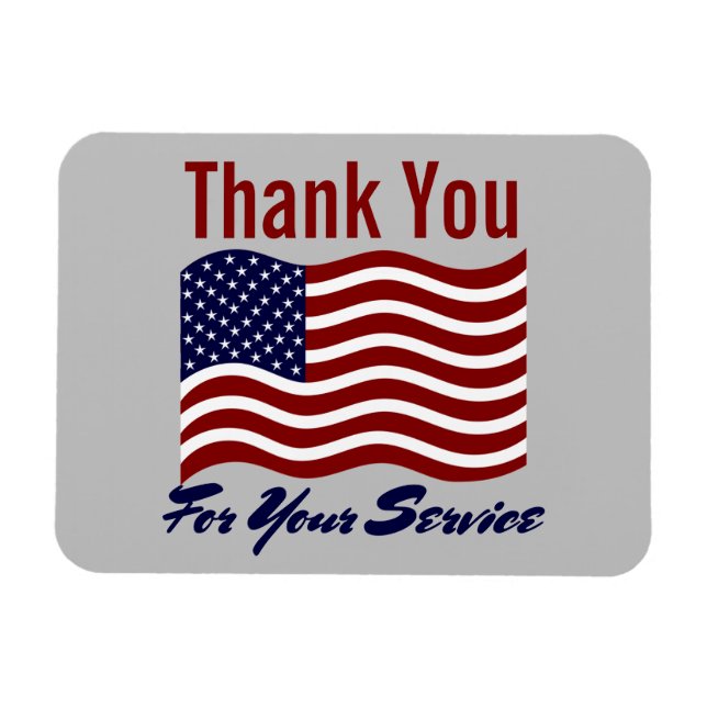 Thank You For Service American Flag Magnet (Horizontal)