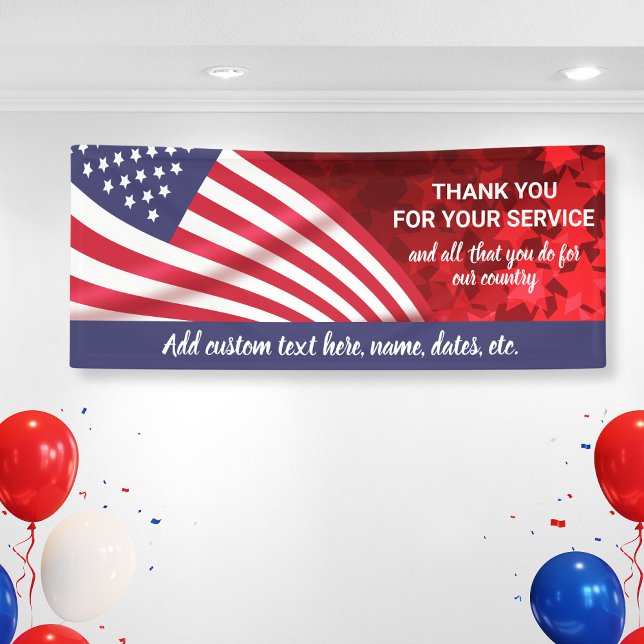 Thank You For Service, Patriotic USA Flag Custom Banner (Creator Uploaded)