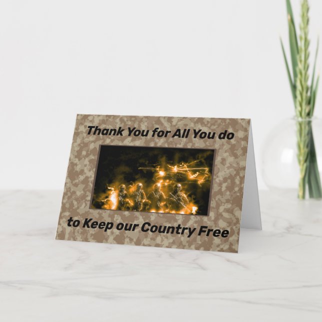 Thank You for Service Person in Military (Front)