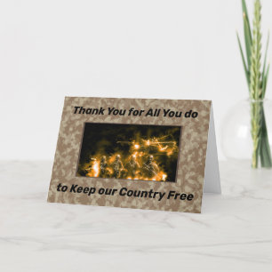 Thank You for Service Person in Military Card