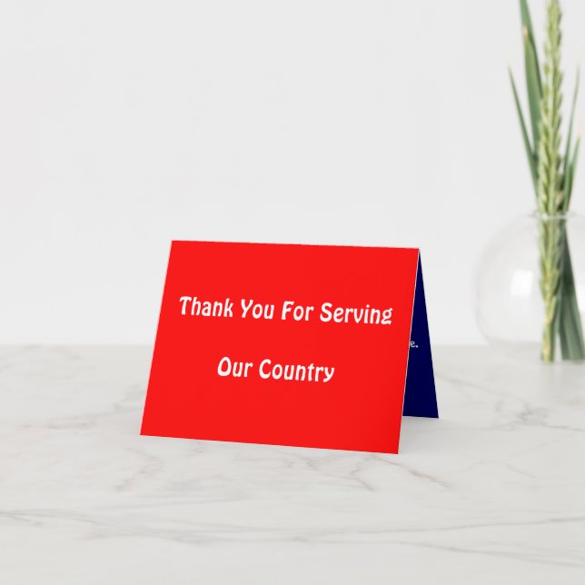 Thank You For Serving Our Country Card (Front)