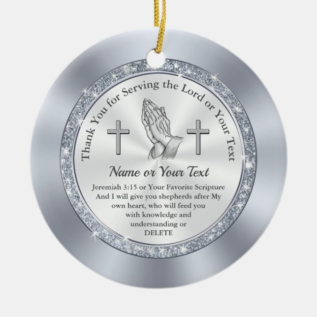 Thank You for Serving the Lord Gift Ornaments (Front)