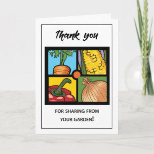 Thank you for Sharing Four Vegetables in Square Card