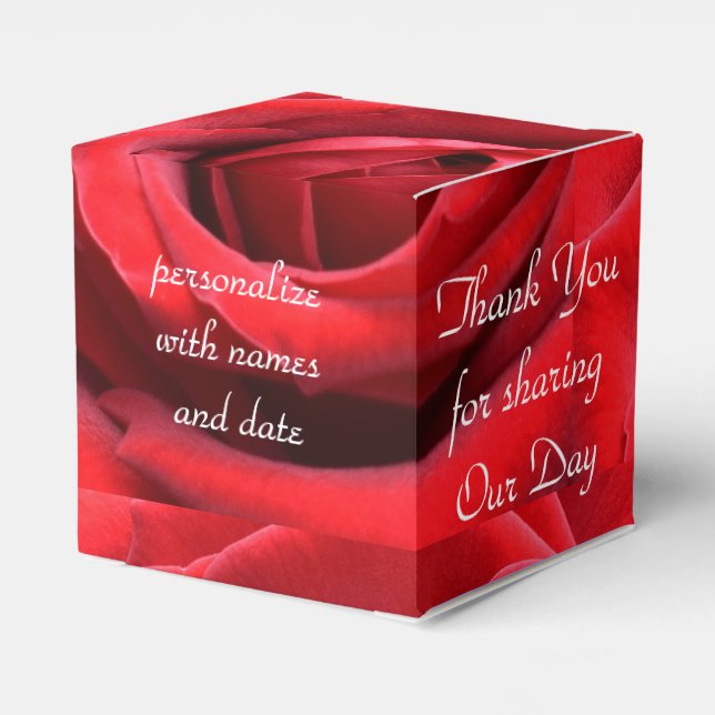 "Thank You for Sharing" Red Rose Favour Box (Back Side)