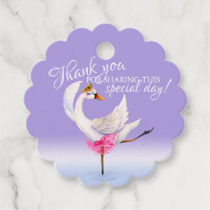 Thank you for sharing this day ballet swan purple favour tags