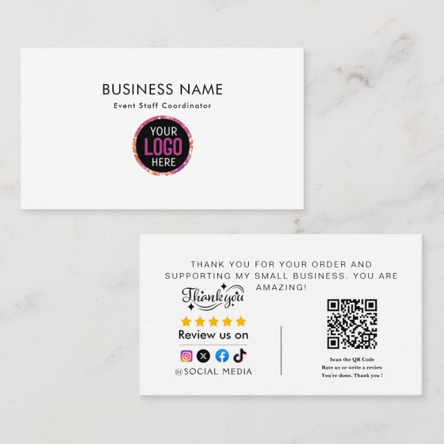  Thank You For Shopping  Business Card (Front/Back)