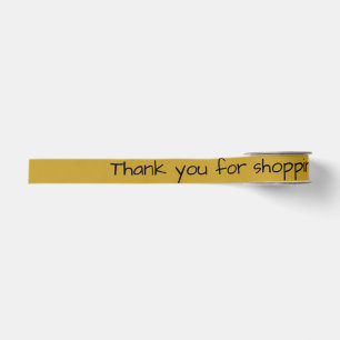 Thank You for Shopping" Gold Banner Ribbon Grosgrain Ribbon