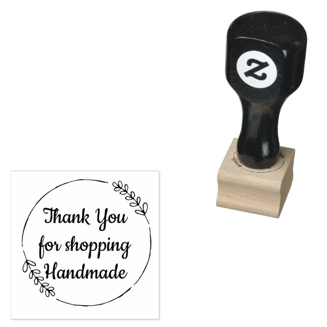 Thank You for shopping Handmade Rubber Stamp (Stamped)