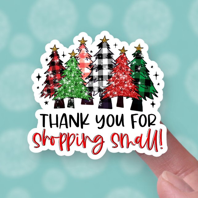 Thank You for Shopping Small Plaid Christmas Trees (Creator Uploaded)