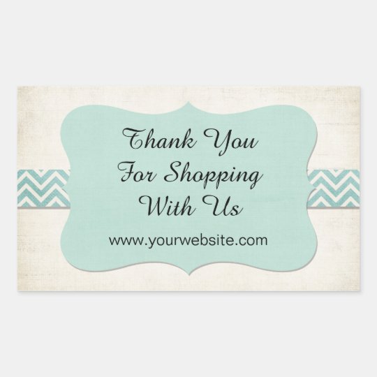 Thank You For Shopping With Us Mint Business Rectangular Sticker