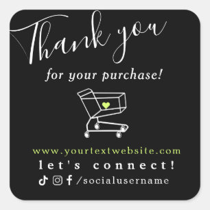 thank you for shopping with us square sticker