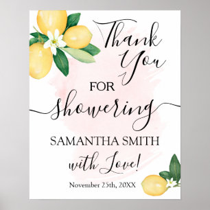 Thank you for Showering Bride Lemons Pink Sign