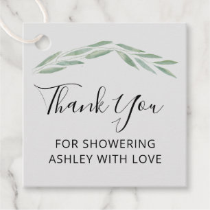 Thank You for Showering Her With Love Favour Tags