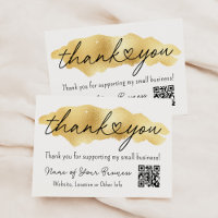 Thank You for Small Business Gold Heart Script