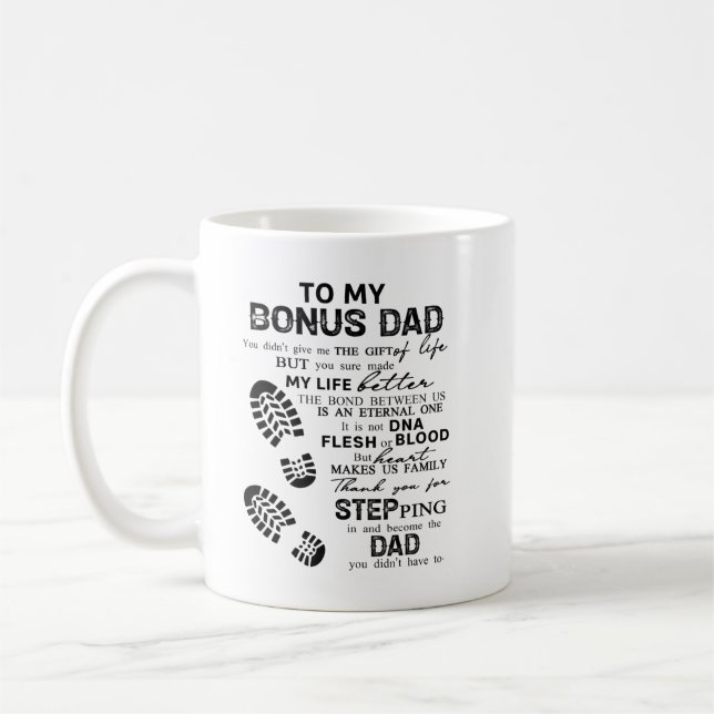 Thank You For Stepping In Print, Step Dad, Fathers Coffee Mug (Left)