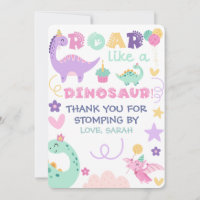 Thank You For Stomping By Dinosaur Kids Birthday