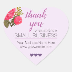 Thank you for Support Small Business Heart Sticker