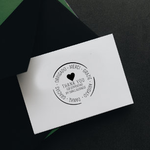  Thank You for supporting business, Multilingual  Rubber Stamp