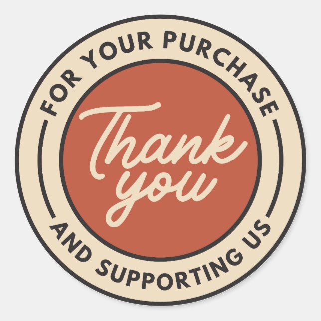 Thank you for supporting  classic round sticker (Front)