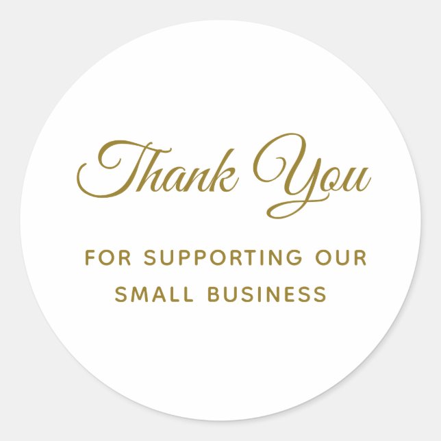 Thank You for Supporting My Small Business Classic Classic Round Sticker (Front)