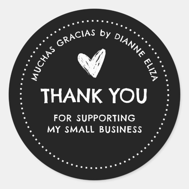 Thank You For Supporting My Small Business Classic Round Sticker (Front)