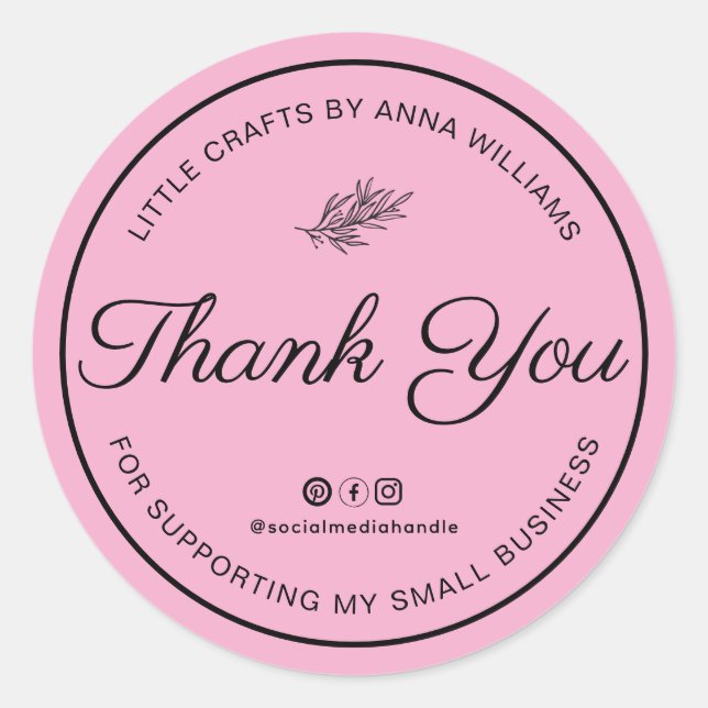 Thank You For Supporting My Small Business Classic Round Sticker (Front)