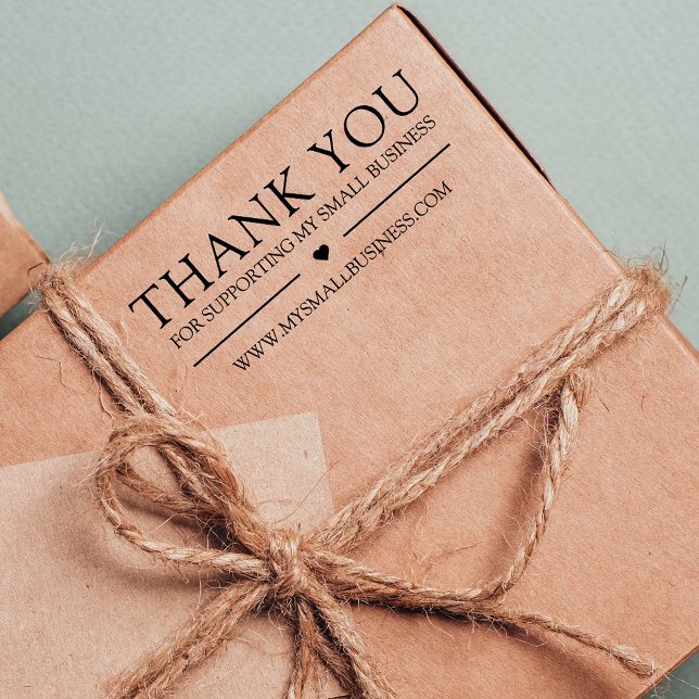 Thank you for supporting my small business Minimal Rubber Stamp (Thank you for supporting my small business with website, minimalist custom package stamp )