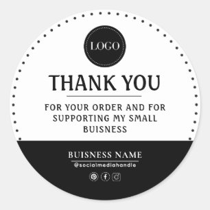 Thank You For Supporting My Small Business Trendy Classic Round Sticker