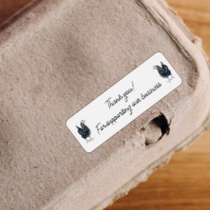 Thank You For Supporting Our Business Egg Carton Return Address Label