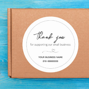 Thank you for supporting our small business classic round sticker