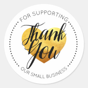 Thank you for supporting our small business classic round sticker