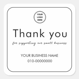 Thank you for supporting our small business square sticker