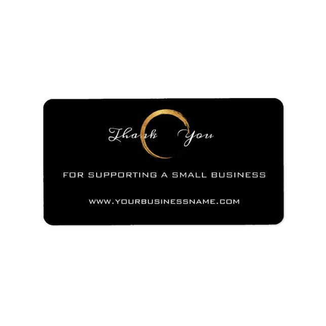 Thank You For Supporting Small Business Black Gold Label (Front)