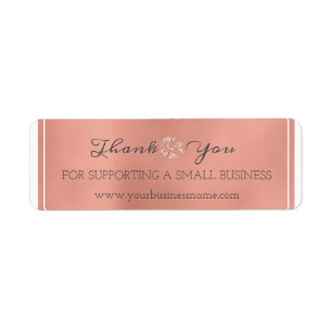 Thank You For Supporting Small Business Copper Ros Return Address Label