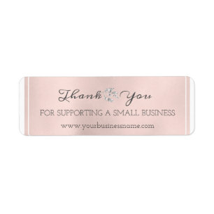 Thank You For Supporting Small Business Silver Lux Return Address Label