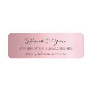 Thank You For Supporting Small Business Silver Pin Return Address Label