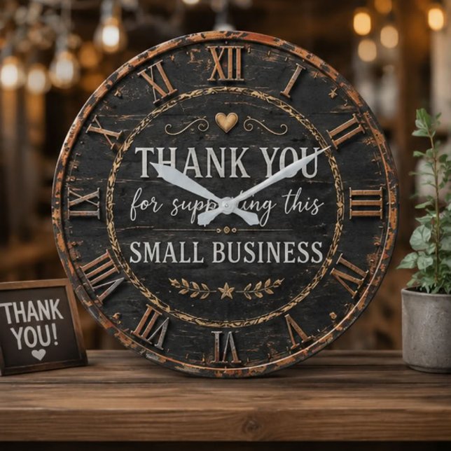Thank You for Supporting This Small Business Rusti Large Clock (Creator Uploaded)