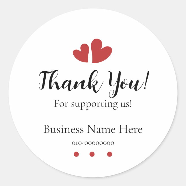 Thank you for supporting us sticker (Front)