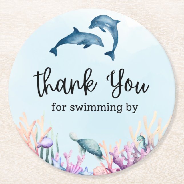 Thank You For Swimming By Ocean Coasters (Front)